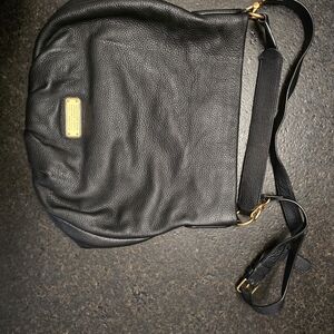 Marc by Marc Jacobs Black Leather Crossbody Bag with Gold Hardware